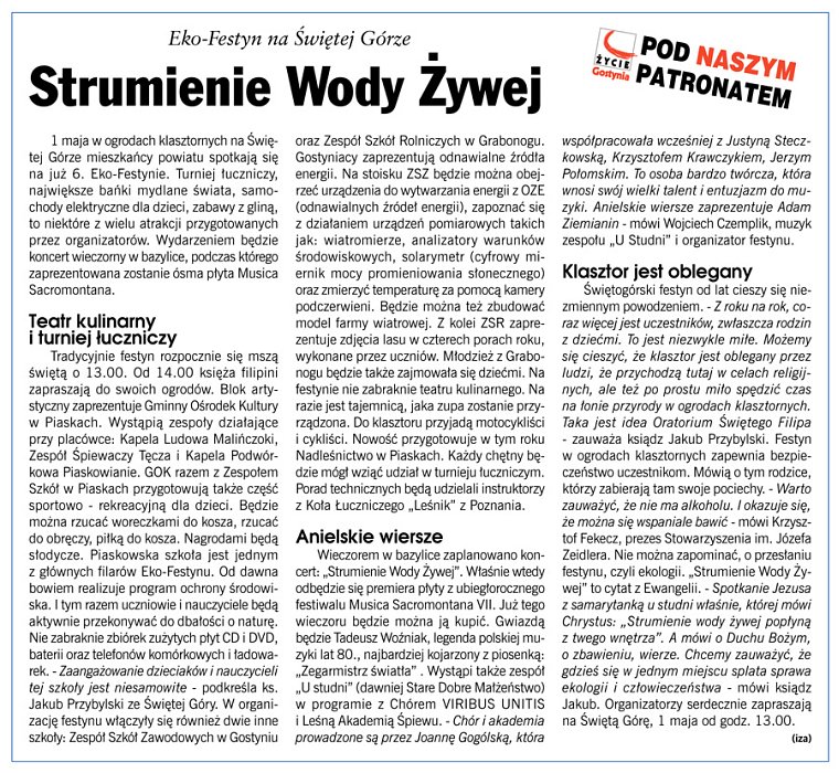 Izabela Skorzybót, Życie Gostynia nr 17, z dnia 26 kwietnia 2013 r.